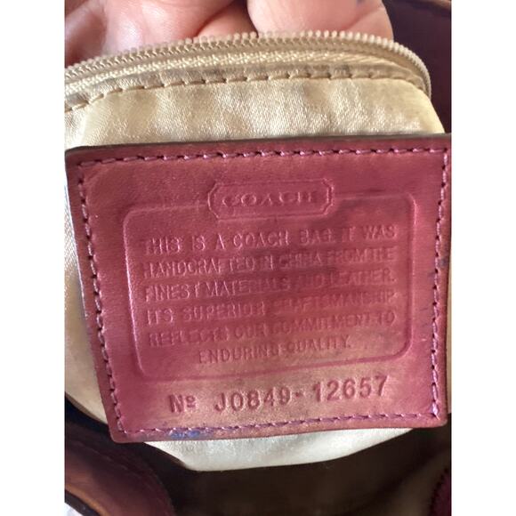 Coach Signature Canvas & Leather Shoulder Bag Brown Pink - Picture 4 of 9